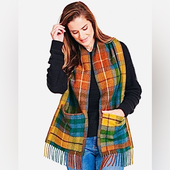 Patrick King Woollen Company Deluxe Wool Fringe Multicolor Scarf - Picture 8 of 8